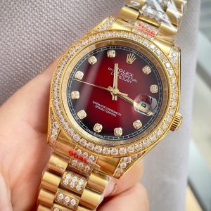 Dong Ho Rolex Fake May Co Nhat Day Date Dinh Full Da Mat So Do 36 40mm 5