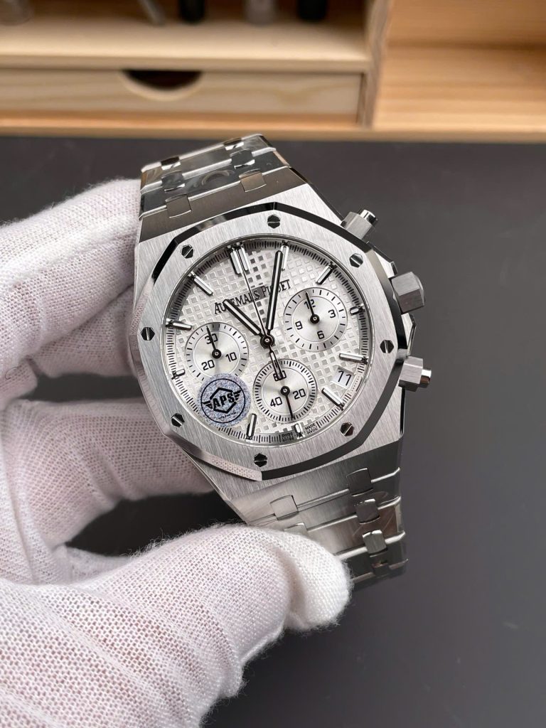 Đồng Hồ Audemars Piguet Chế Tác Royal Oak 26240ST Mặt Trắng Xưởng APS 2025 41mm (8)