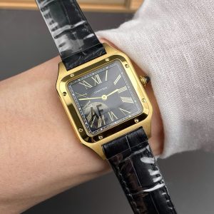 Đồng Hồ Cartier Rep 11 Santos-Dumont WGSA0077 Màu Đen Máy Pin Xưởng AF 43,5x31,4mm (1)