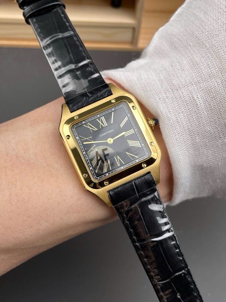 Đồng Hồ Cartier Rep 11 Santos-Dumont WGSA0077 Màu Đen Máy Pin Xưởng AF 43,5x31,4mm (1)