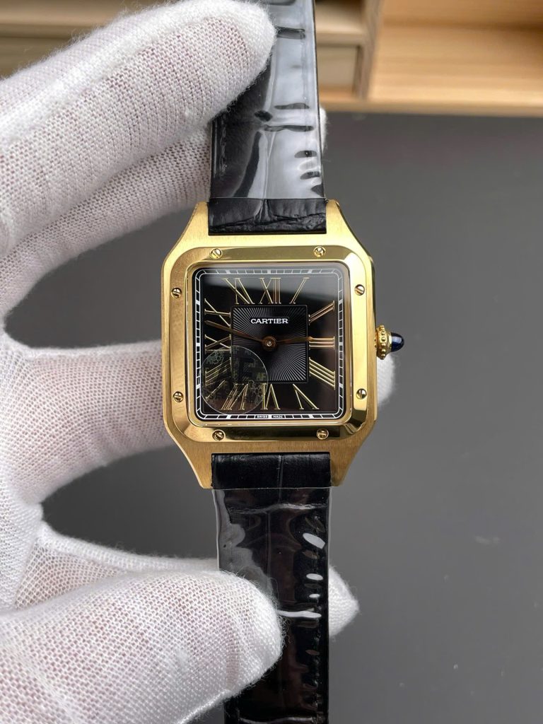 Đồng Hồ Cartier Rep 11 Santos-Dumont WGSA0077 Màu Đen Máy Pin Xưởng AF 43,5x31,4mm (1)