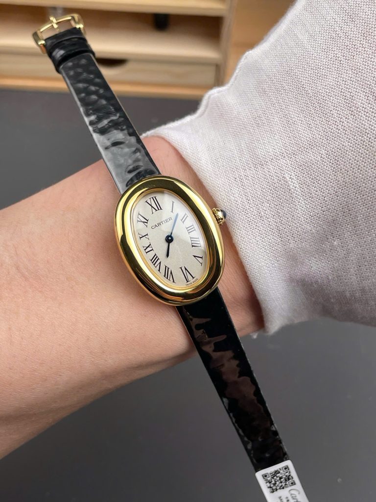 Đồng Hồ Cartier Replica Cao Cấp Baignoire WGBA0017 Nữ Dây Da AF Factory 24,6x18,7mm (9)