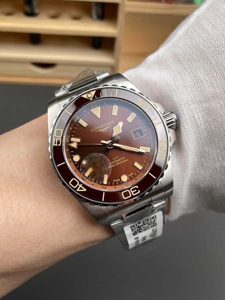 Đồng Hồ Longines Rep 11 HydroConquest Nam Dây Kim Loại Mặt Số Nâu Xưởng AF 41mm (7)