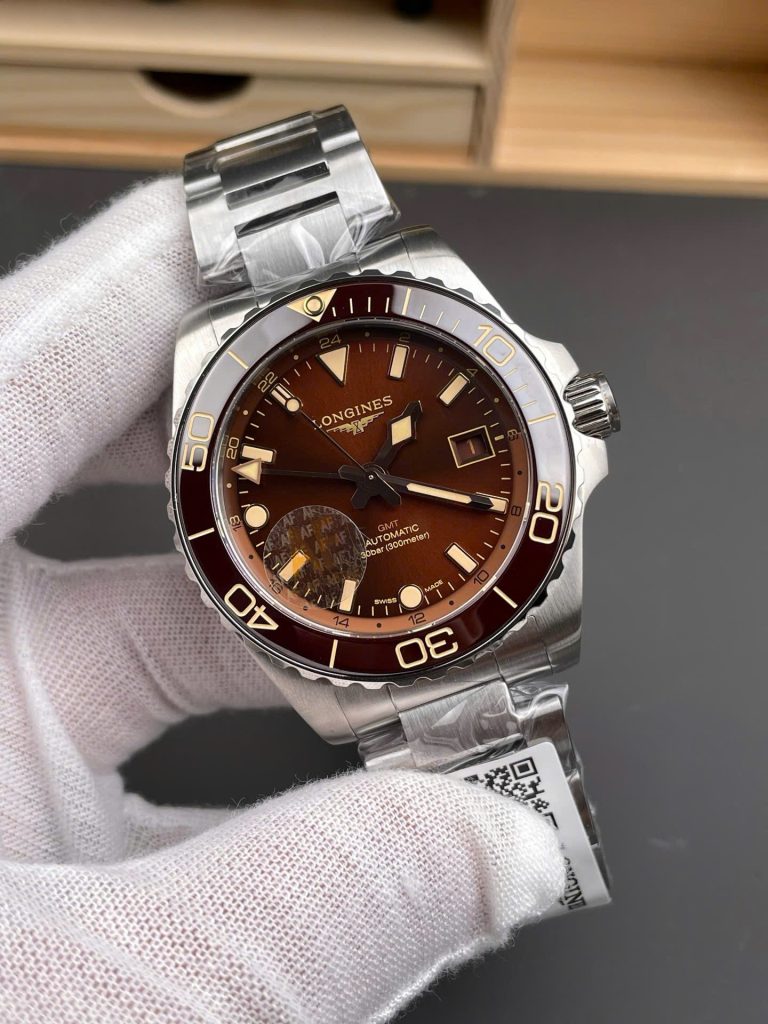 Đồng Hồ Longines Rep 11 HydroConquest Nam Dây Kim Loại Mặt Số Nâu Xưởng AF 41mm (7)