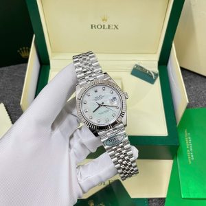 Đồng Hồ Rolex Chế Tác DateJust 126334 Mặt Khảm Trai Trắng Dây Jubille Xưởng Clean 41mm (5)