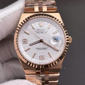 Đồng Hồ Rolex Land-Dweller 127235 Rep 11 Mặt Số Trắng Họa Tiết Tổ Ong 40mm (1)