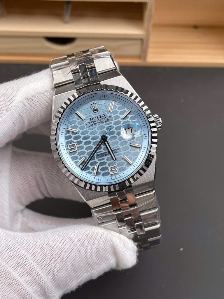Dong Ho Rolex Land Dweller 127336 Rep 11 Mat So Xanh Bang Hoa Tiet To Ong 40mm 1