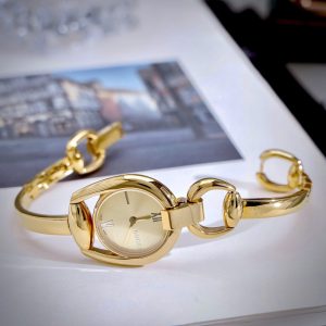 Đồng Hồ Gucci Horsebit Nữ Dạng Lắc Màu Vàng Super Fake Cao Cấp 28mm (1)