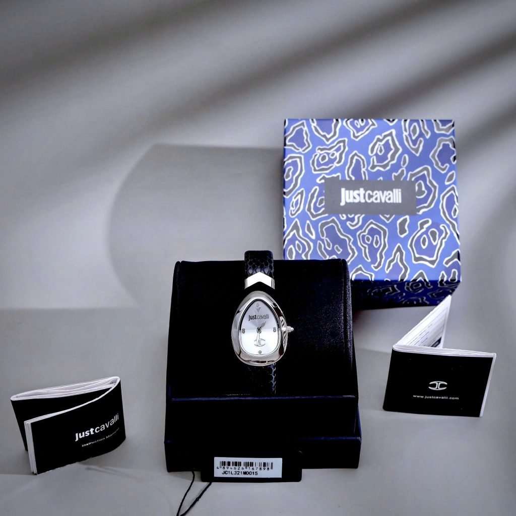 Đồng Hồ Just Cavalli Embellished Nữ Dây Da Màu Đen Like Auth Máy Pin 30mm (1)
