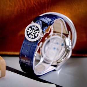 Dong Ho Patek Philippe Co Lo May Nam Day Da Mau Xanh Duong May Nhat 43mm 7