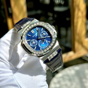 Đồng Hồ Patek Philippe Nautilus 5740G Chế Tác Nam Đính Đá Mặt Số Màu Xanh Dương 40mm (6)