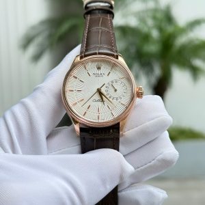 Đồng Hồ Rolex Cellini Dual Time Bọc Vàng Hồng 18K Dây Da Cao Cấp Nhất 39mm (1)