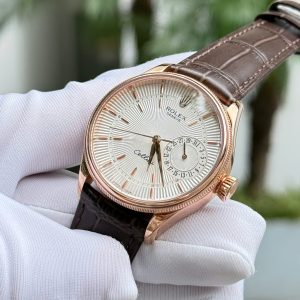 Dong Ho Rolex Cellini Dual Time Boc Vang Hong 18K Day Da Cao Cap Nhat 39mm 6