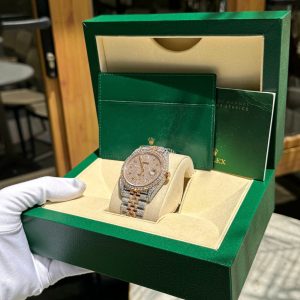 Đồng Hồ Rolex DateJust 126331 Chế Tác Bọc Vàng Thật Đính Full Đá Moissanite 41mm (4)