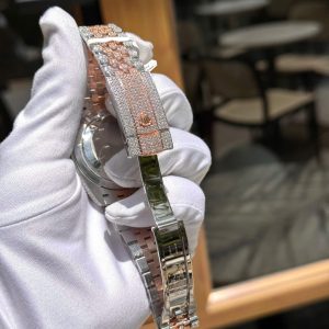 Đồng Hồ Rolex DateJust 126331 Chế Tác Bọc Vàng Thật Đính Full Đá Moissanite 41mm (4)