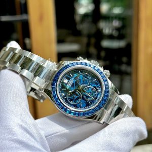 Dong Ho Rolex Daytona Arolla Challenge Che Tac Dinh Da Xanh Blue May Thuy Sy 40mm 8
