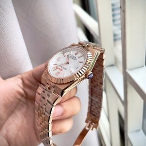 Dong Ho Rolex Land Dweller Fake Cao Cap Mau Vang Hong Mat Trang May Nhat 40mm 4