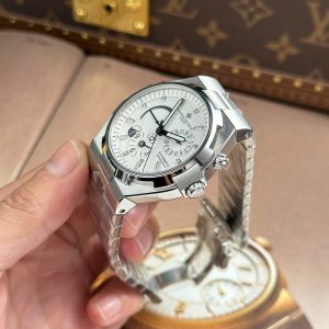 Dong Ho Vacheron Constantin Overseas Dual Time 47450 Nam Day Kim Loai Xuong 9F 42mm 2