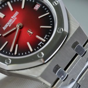 Đồng Hồ Audemars Piguet Chế Tác Royal Oak Extra-thin Jumbo 16202 Mặt Màu Đỏ Đô Nhà Máy ZF 39mm (2)
