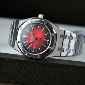 Đồng Hồ Audemars Piguet Chế Tác Royal Oak Extra-thin Jumbo 16202 Mặt Màu Đỏ Đô Nhà Máy ZF 39mm (2)