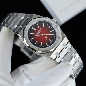 Đồng Hồ Audemars Piguet Chế Tác Royal Oak Extra-thin Jumbo 16202 Mặt Màu Đỏ Đô Nhà Máy ZF 39mm (2)