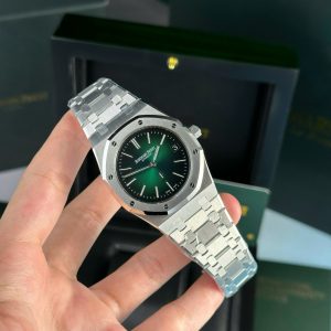 Đồng Hồ Audemars Piguet Chế Tác Royal Oak Jumbo Extra-thin 16202 Mặt Xanh Lá Bản Kỉ Niệm 50 Năm ZF 39mm (2)