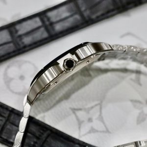 Đồng Hồ Cartier Santos Replica 11 Mặt Xám Viền Gốm Nhà Máy BV 39 (2)