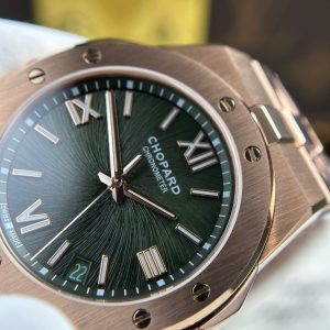 Đồng Hồ Chopard Alpine Eagle Chế Tác Mạ Vàng Hồng Mặt Xanh Lá Cây Nhà Máy GH 41mm (2)
