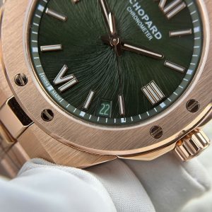 Đồng Hồ Chopard Alpine Eagle Chế Tác Mạ Vàng Hồng Mặt Xanh Lá Cây Nhà Máy GH 41mm (2)