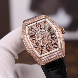 Đồng Hồ Franck Muller V32 Chế Tác Mạ Vàng Hồng Đính Full Đá Nhà Máy ABF 36mm (2)