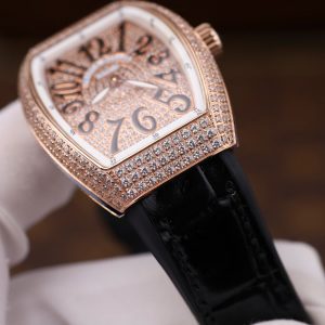 Đồng Hồ Franck Muller V32 Chế Tác Mạ Vàng Hồng Đính Full Đá Nhà Máy ABF 36mm (2)