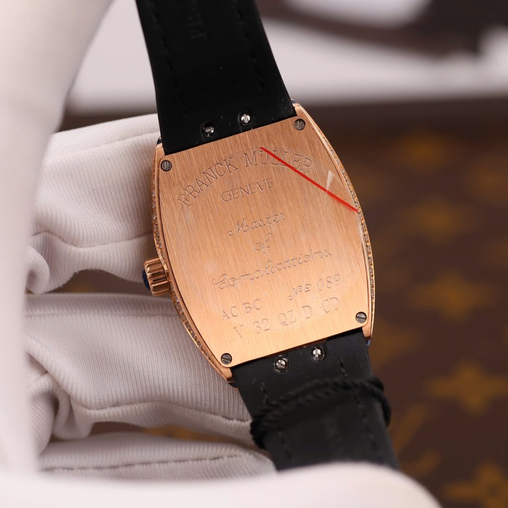 Đồng Hồ Franck Muller V32 Chế Tác Mạ Vàng Hồng Đính Full Đá Nhà Máy ABF 36mm (2)