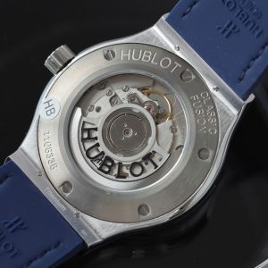 Đồng Hồ Hublot Chế Tác Classic Fusion Titanium Màu Xanh Dương Đính Full Đá 42mm (2)