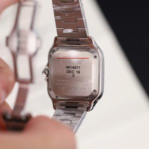 Đồng Hồ Nữ Cartier Santos Replica 11 Mặt Xanh Blue Máy Cơ Tự Động Xưởng BV 35mm (2)