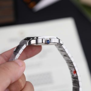 Đồng Hồ Nữ Cartier Santos Replica 11 Mặt Xanh Lá Cây Máy Cơ Tự Động Xưởng BV 35mm (2)