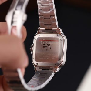 Đồng Hồ Nữ Cartier Santos Replica 11 Mặt Xanh Lá Cây Máy Cơ Tự Động Xưởng BV 35mm (2)