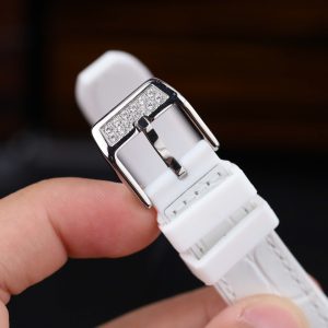 Đồng Hồ Nữ Franck Muller V32 Chế Tác Màu Trắng Đính Full Đá Nhà Máy ABF 36mm (2)