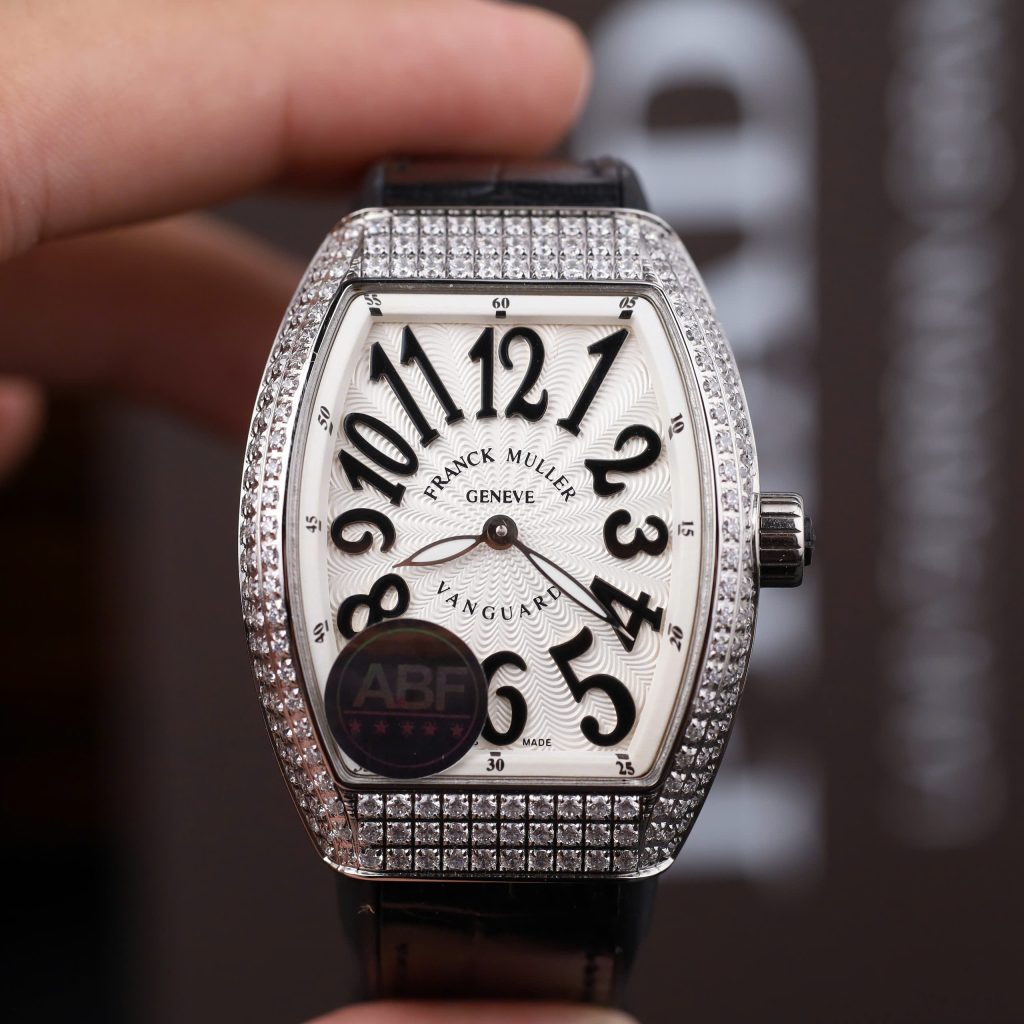 Đồng Hồ Nữ Franck Muller V32 Rep 11 Màu Đen Đính Full Đá Nhà Máy ABF 36mm (2)