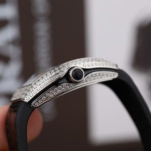 Đồng Hồ Nữ Franck Muller V32 Rep 11 Màu Đen Đính Full Đá Nhà Máy ABF 36mm (2)