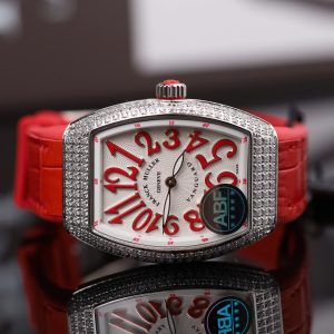 Đồng Hồ Nữ Franck Muller V32 Replica 11 Màu Đỏ Đính Full Đá Nhà Máy ABF 36mm (2)