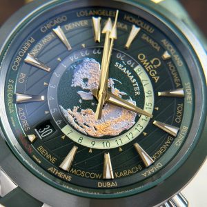 Đồng Hồ Omega Aqua Terra Worldtimer Chế Tác Màu Xanh Lá Cây Dây Cao Su Xưởng VS 43mm (2)
