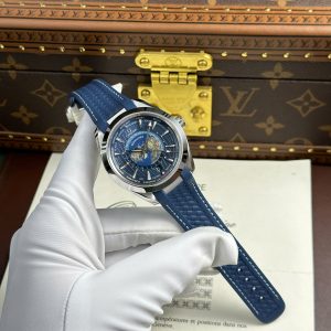 Đồng Hồ Omega Aqua Terra Worldtimer Fake 11 Màu Xanh Dương Dây Cao Su Xưởng VS 43mm (2)
