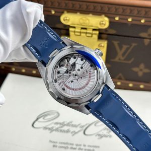 Đồng Hồ Omega Aqua Terra Worldtimer Fake 11 Màu Xanh Dương Dây Cao Su Xưởng VS 43mm (2)