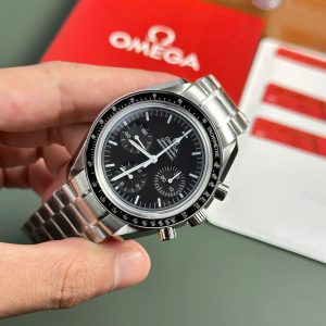 Đồng Hồ Omega Chế Tác Speedmaster Moonwatch Chronograph Mặt Đen Xưởng OM 42mm (2)