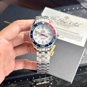 Đồng Hồ Omega Replica 11 Seamaster Diver 300M 007 Commander's Mặt Trắng Dây Kim Loại 41mm (2)