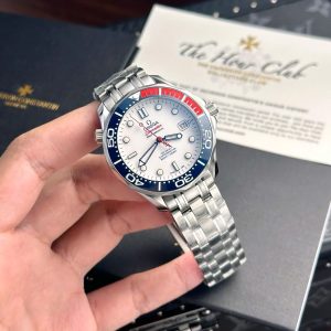 Đồng Hồ Omega Replica 11 Seamaster Diver 300M 007 Commander's Mặt Trắng Dây Kim Loại 41mm (2)