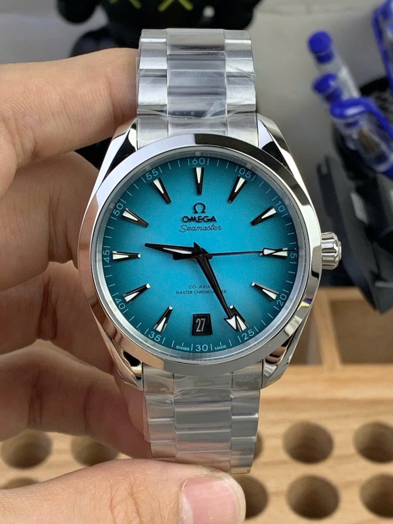 Đồng Hồ Omega Seamaster Co-Axial Fake 11 Mặt Xanh Nước Biển Nhà Máy VS 41mm (2)