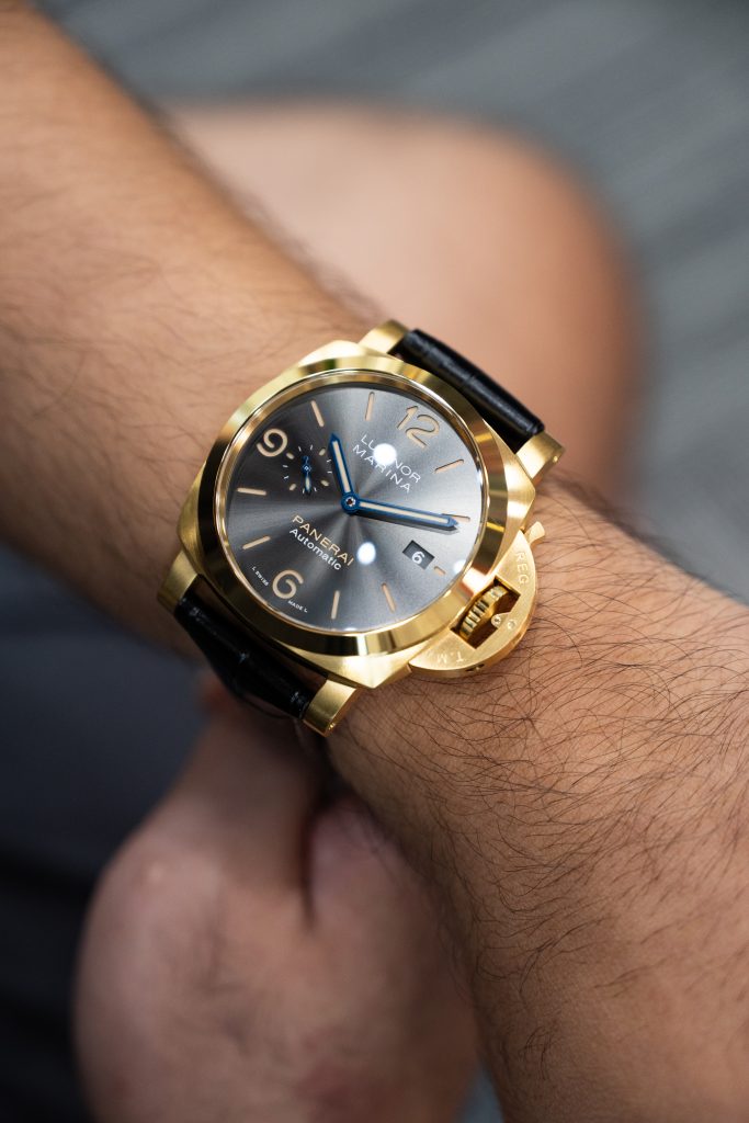 Đồng Hồ Panerai Chế Tác Luminor Marina PAM1115 Mặt Xám Dây Da Nhà Máy VS 44mm (8)