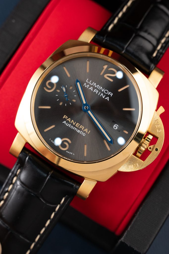 Đồng Hồ Panerai Chế Tác Luminor Marina PAM1115 Mặt Xám Dây Da Nhà Máy VS 44mm (8)