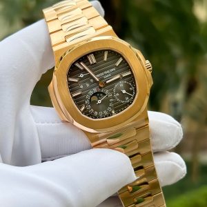 Đồng Hồ Patek Philippe Nautilus 5712R Chế Tác Phủ Vàng Thật 18K Mặt Xám Xưởng PPF 40mm (2)